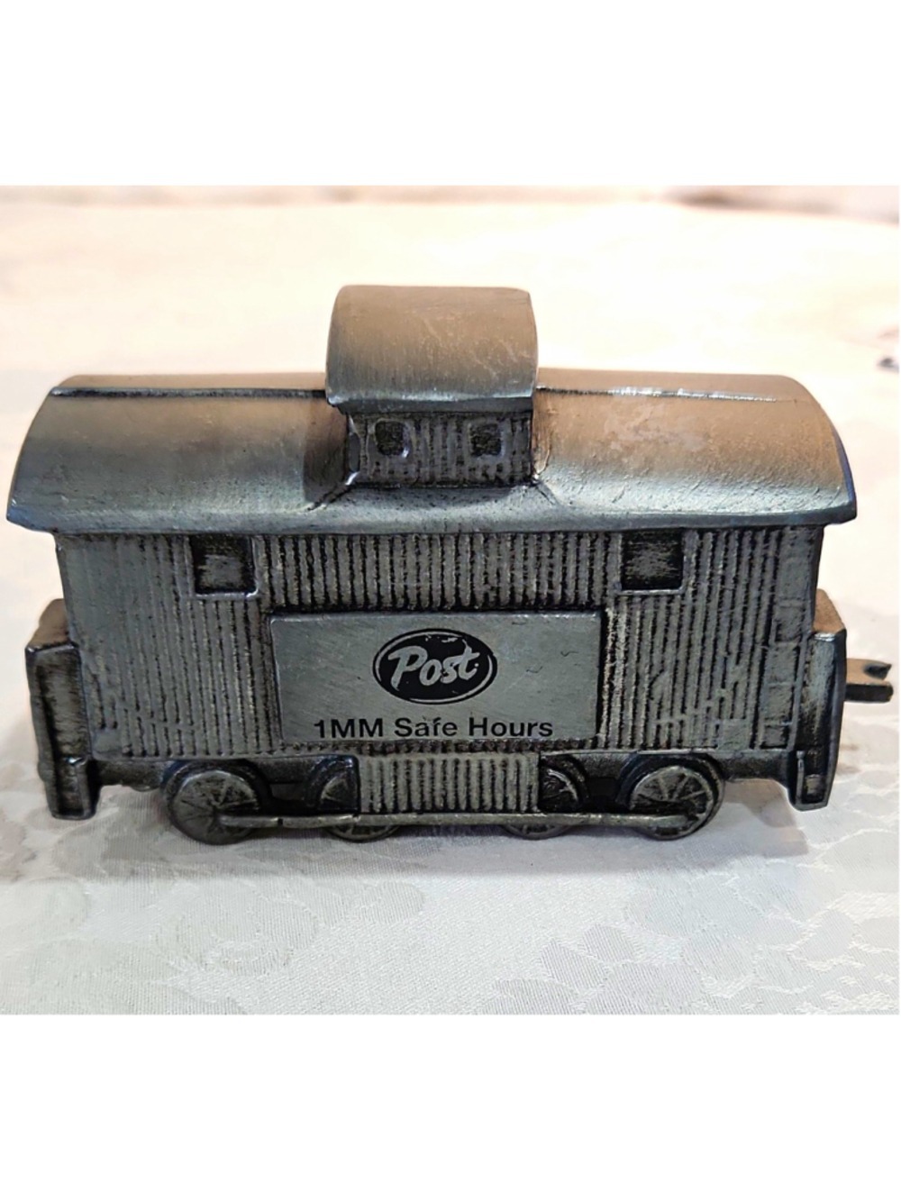 Vintage Cutting Edge Metal Train Bank Post Honey Bunches Of Oats Safe Hours